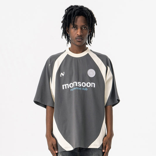 Vic Streetwear Summer Letter Print Short Sleeve T-Shirt Loose