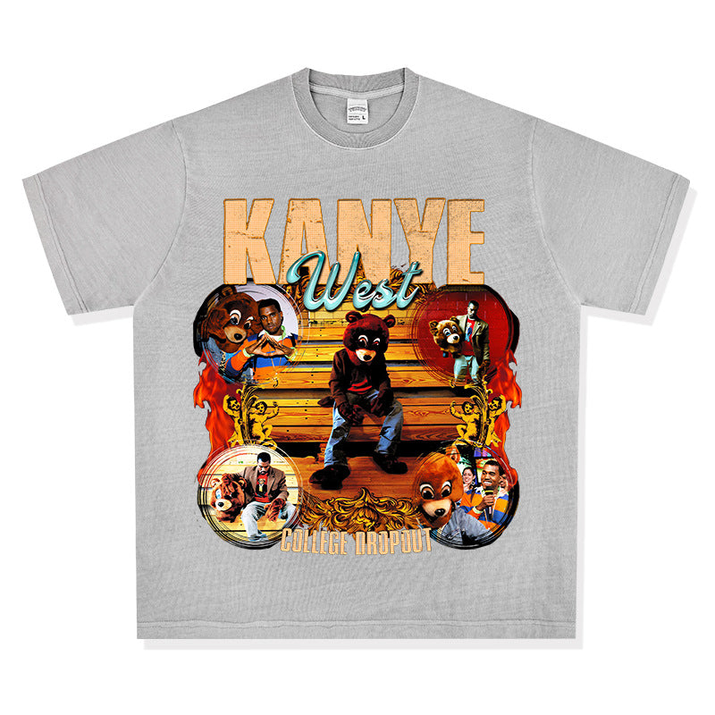New york hip hop shop vintage hip hop kanye west print short sleeve t shirt