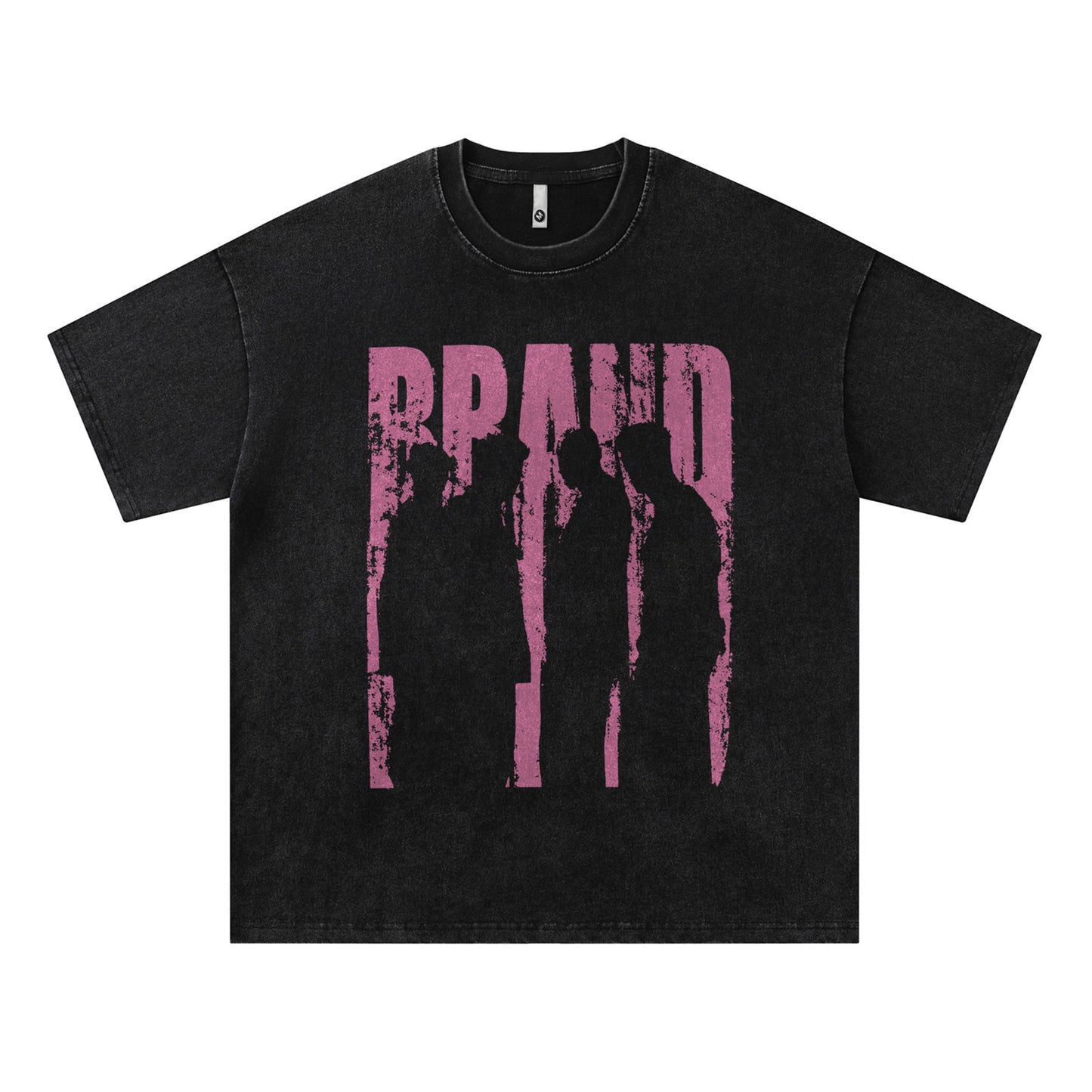 Distorted vintage hophip washed portrait print t-shirt