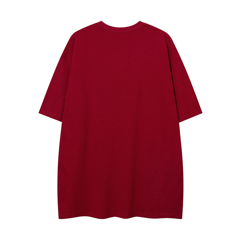 Vintage Tišö Rt Flame Letter Print Short Sleeve T-Shirt