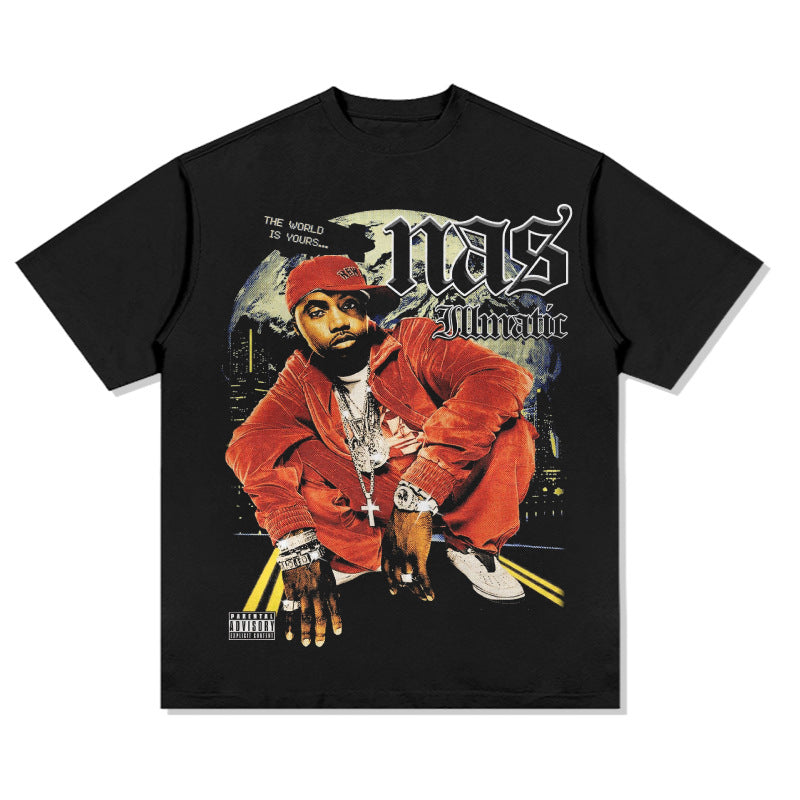 Cool t rapper vintage nas print long sleeve short sleeve t-shirt VINTAGE