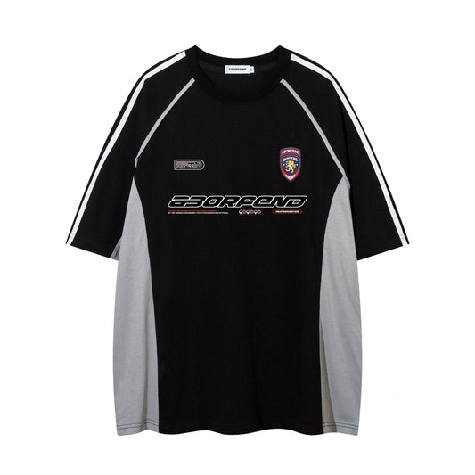 Racing oversized t shirt locomotive wind t-shirt retro racing suit short sleeve