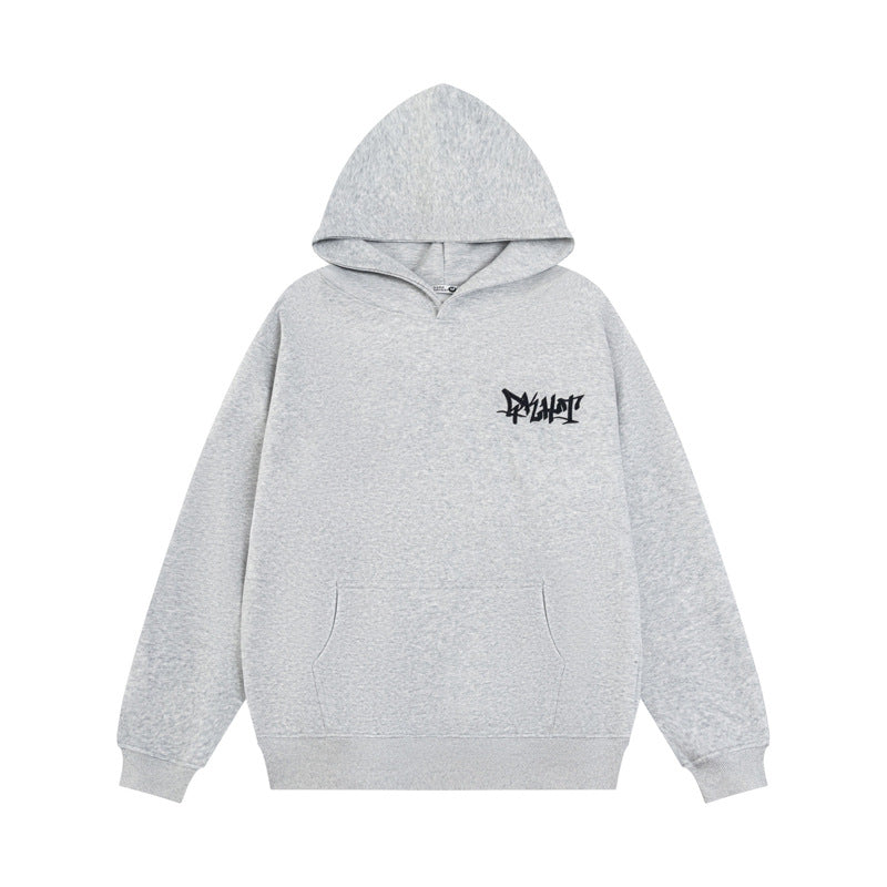 Streetwear Hoodie Letter Embroidered Hooded Sweater Men's Autumn Loose Casual Hoodie