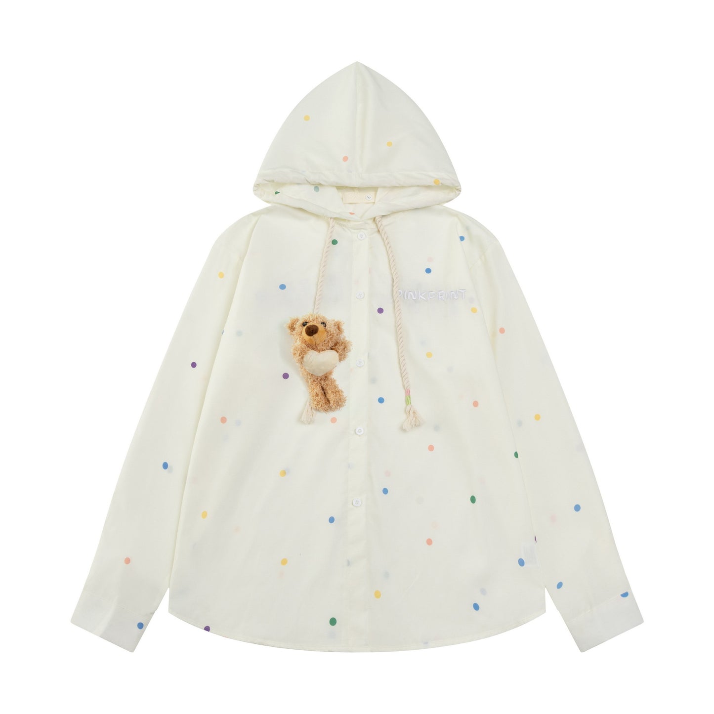 New York Hip Hop Style Cartoon Alphabet Embroidered Hooded Shirt Loose Casual Top