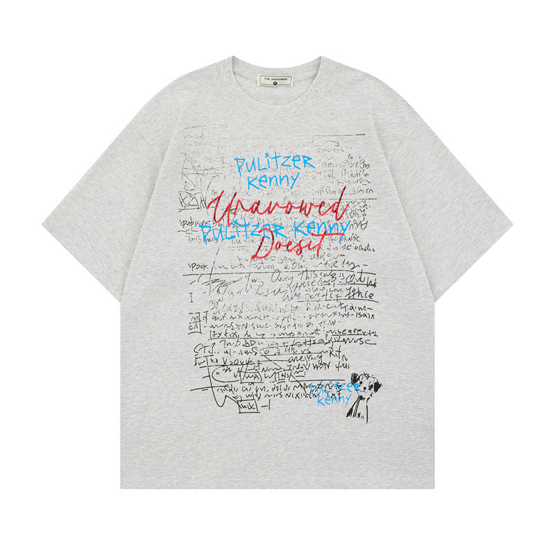 US drip outfits Summer Vintage Casual Loose Short Sleeve T-Shirts