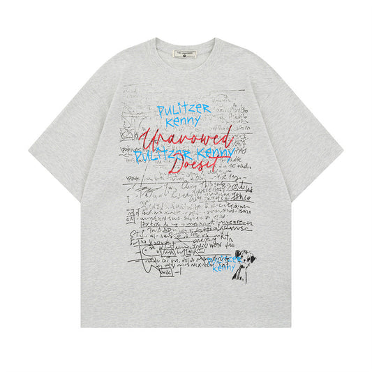 US drip outfits Summer Vintage Casual Loose Short Sleeve T-Shirts