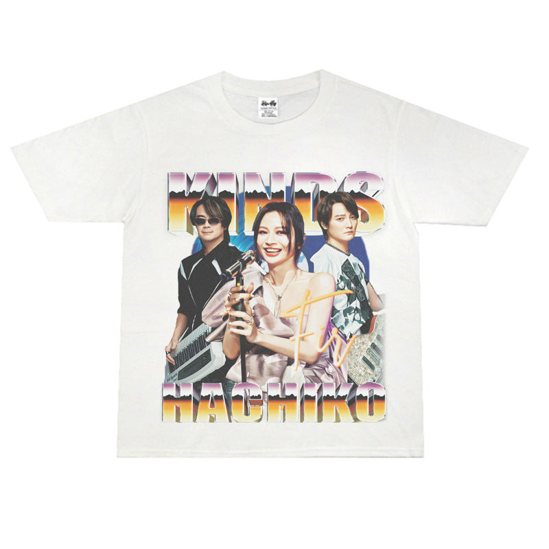 Film Star T Shirt National Fashion Rock Flyer Band Poster Commemorative Loose Street Cotton T-shirt