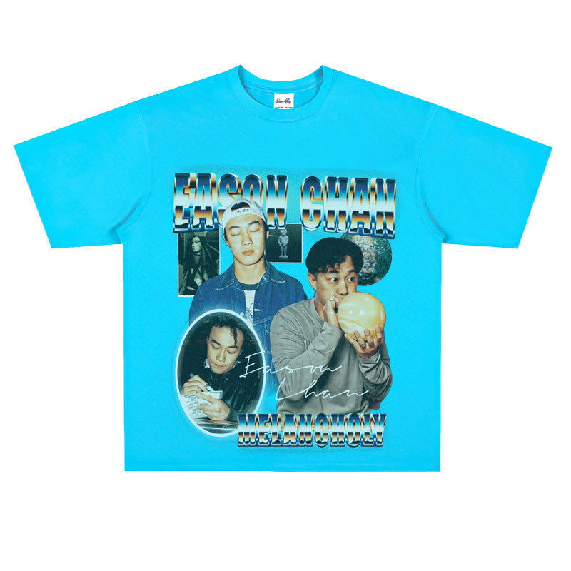 Film Star T Shirt Chen Yixun Loose American Retro Street T-shirt Men and Women