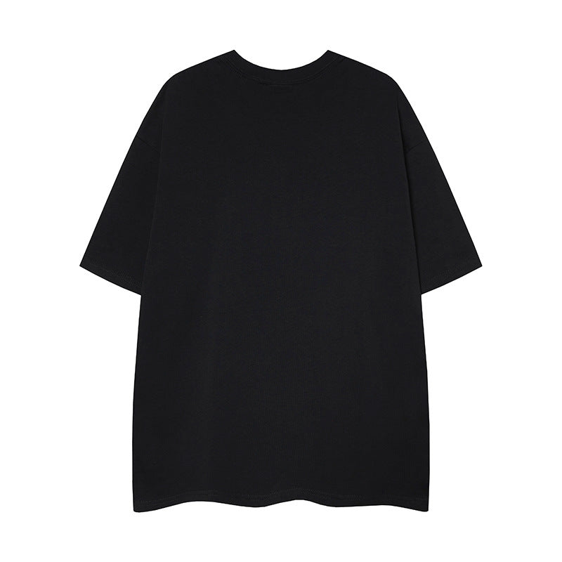 Nostalgia T Shirts Vintage Dog Embroidered Summer Short Sleeve T-Shirt Loose Casual Top