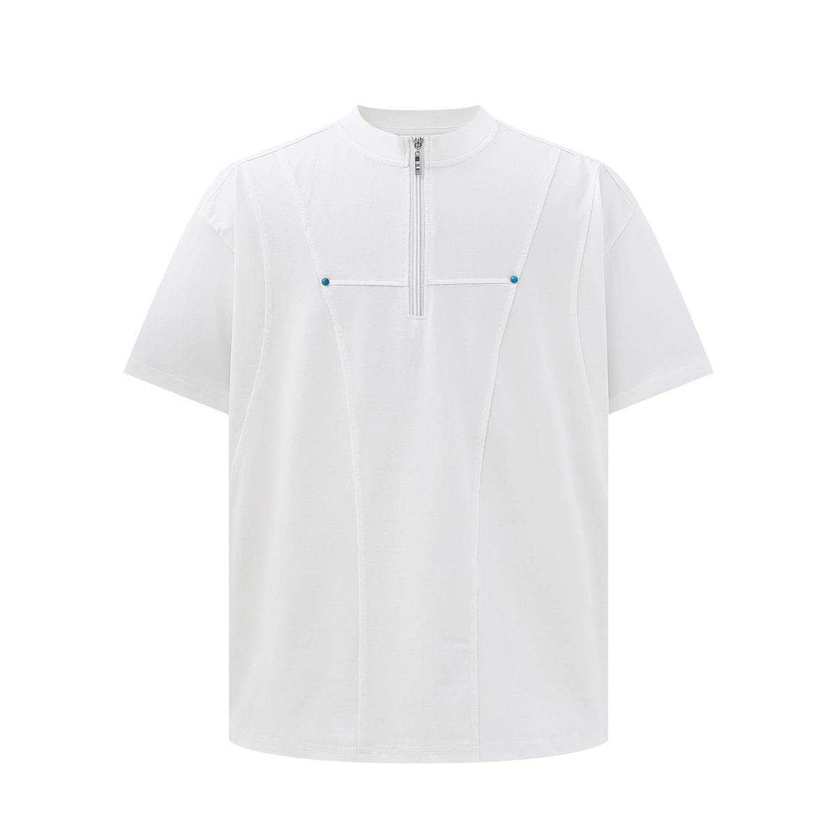 Hip hop shirt summer short sleeve zipper t-shirt