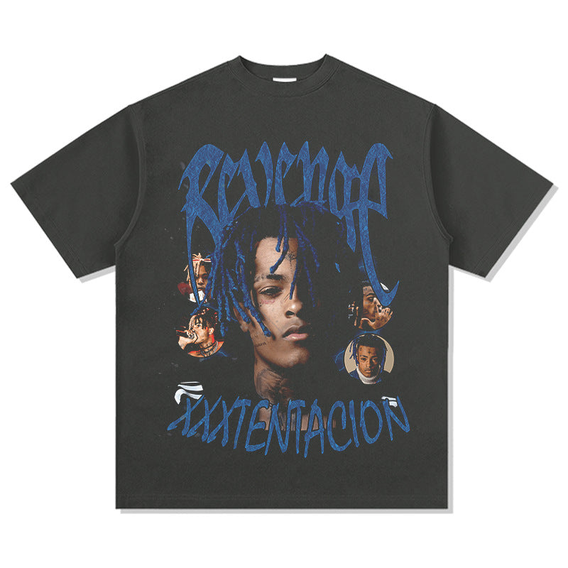 New york hip hop shop XXX Tentacion vintage vintage hip hop rap print short sleeve t-shirt
