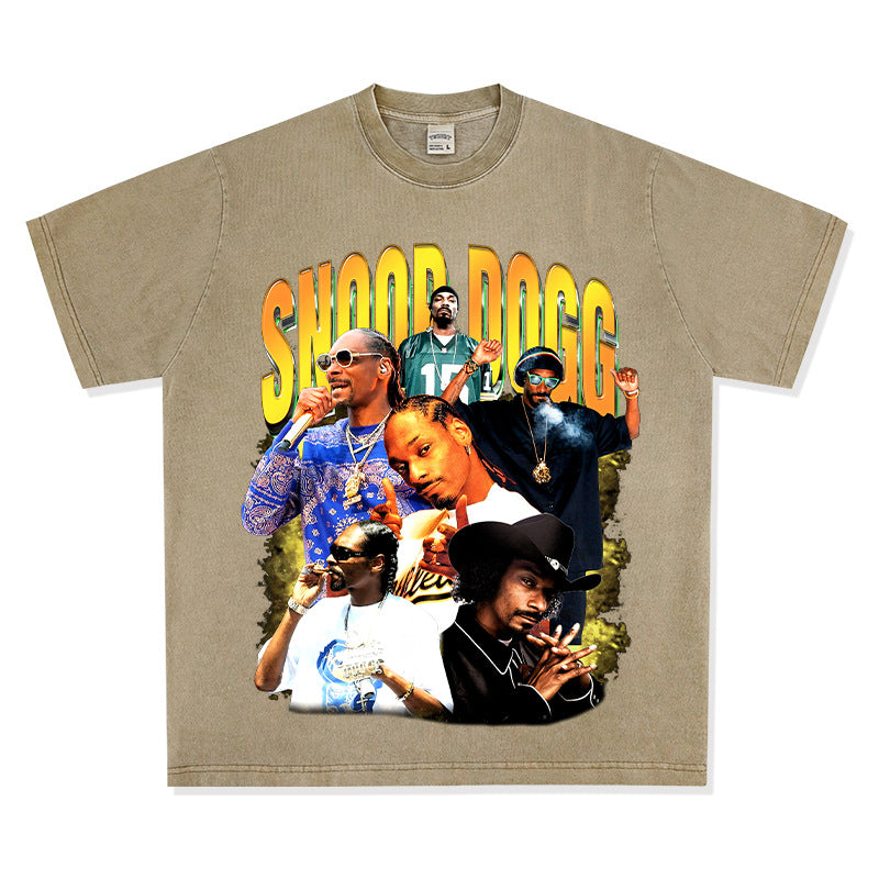 New york hip hop shop vintage hip hop snoop doggie print short sleeve t-shirt