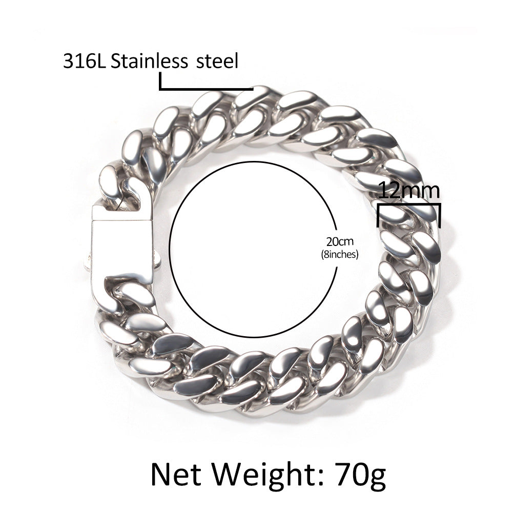 Bracelet ins Hip Hop Cuban Chain Stainless Steel Bracelet St. Valentine's