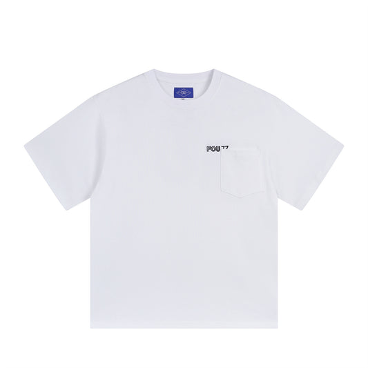 Distorted vintage alphabet embroidered short sleeve t-shirt summer oversize top