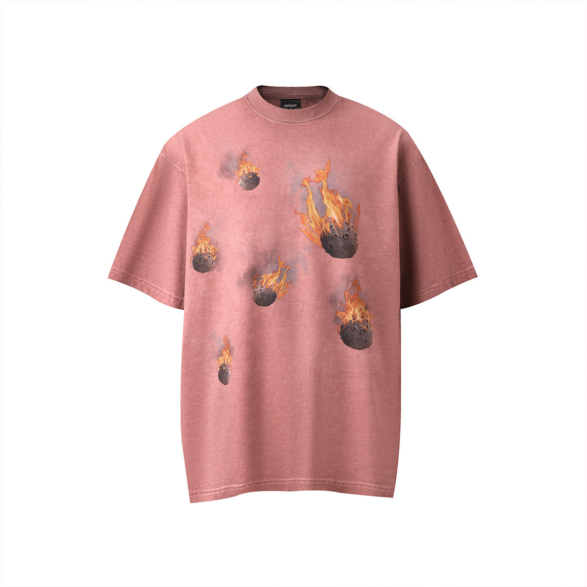 Remeras rock nacional t-shirt short sleeve loose flame meteorite print
