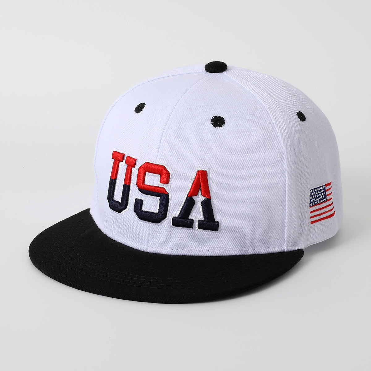 Vintage Usa Cap Flat Edge Summer Embroidered Sun Hat