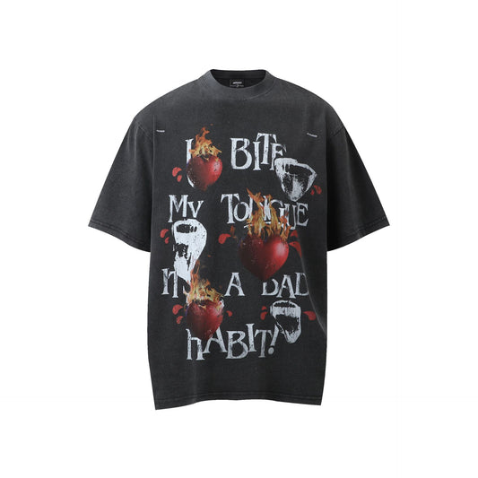 1990 Fashion T-Shirt Vintage T-Shirt Short Sleeve Loose