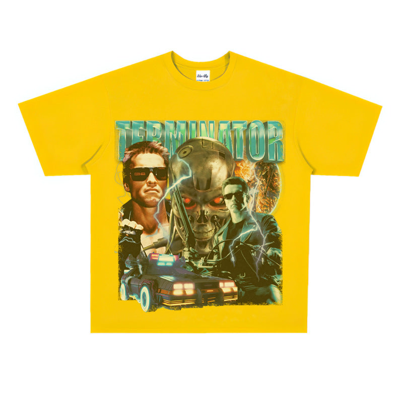 Film Star T Shirt Movie Terminator Poster Print Personalized Cotton Short Sleeve Loose round Neck T-shirt