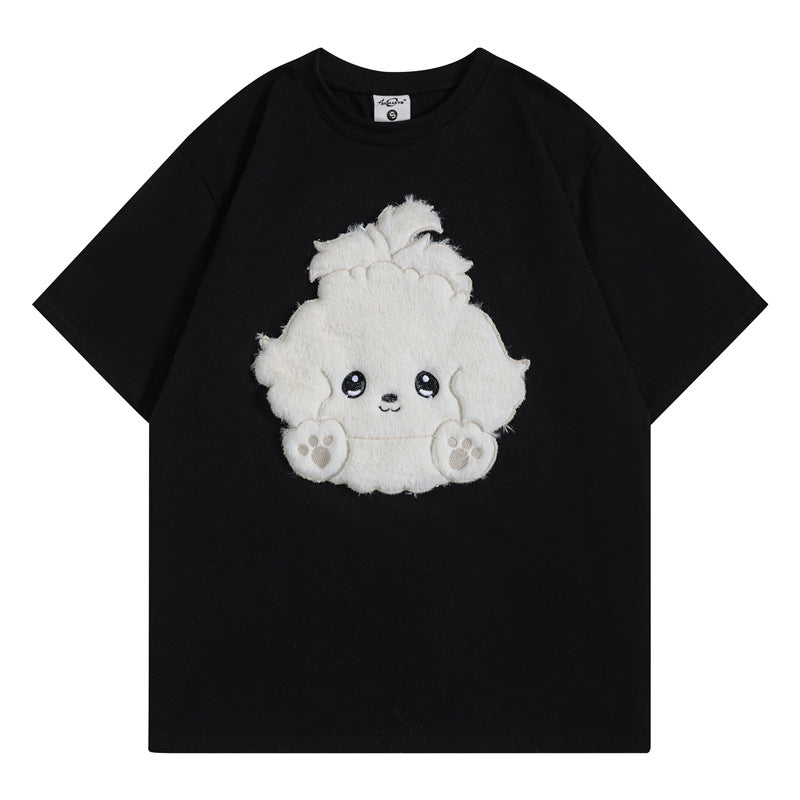 Camisetas streetwear Summer Vintage Dog Casual Loose Short Sleeve T-Shirt