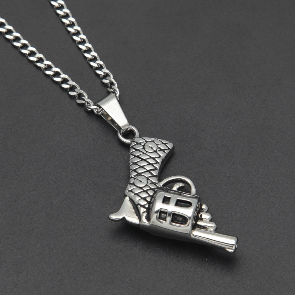 Jewelry Fashion Pistol Pendant Necklace rapper Armament