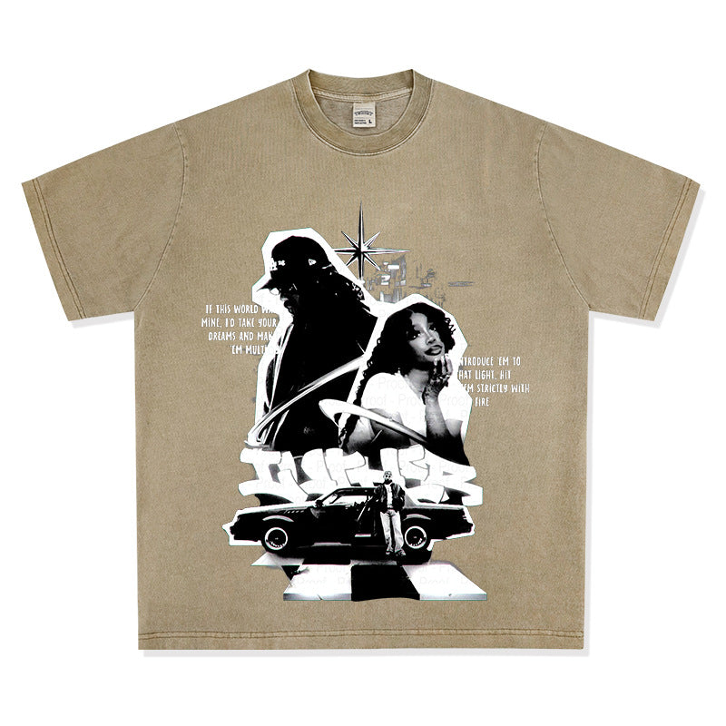 New york hip hop shop vintage hip hop SZA & KENDRICK print short sleeve t-shirt