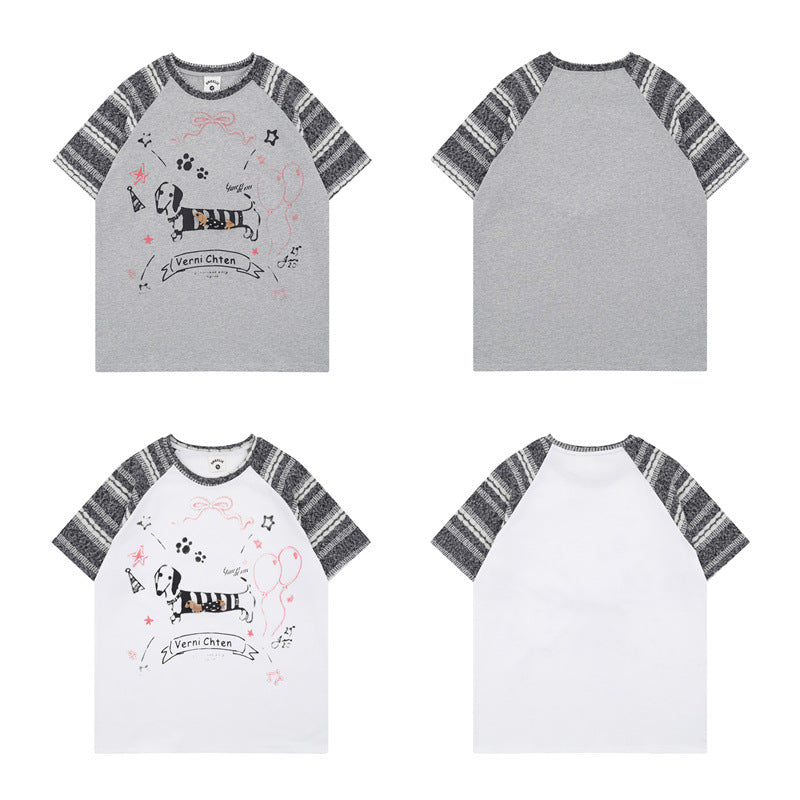 US drip outfits Summer Vintage Casual Loose Short Sleeve T-Shirts