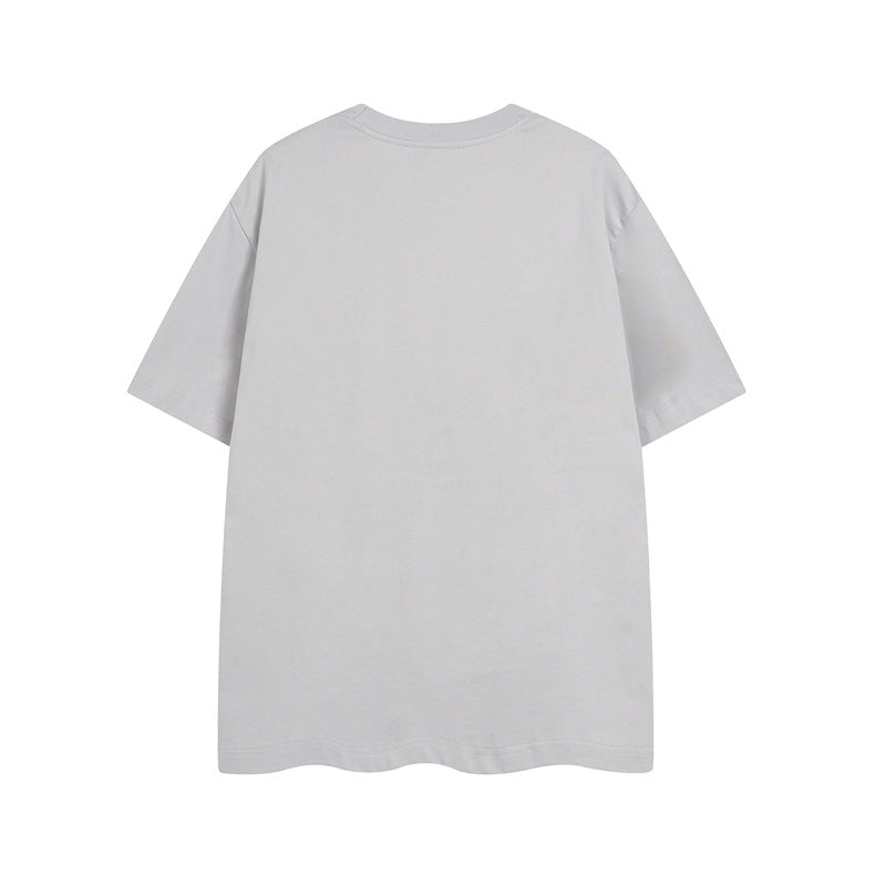Y2K mens shirt retro printed loose round neck men's short-sleeved T-shirt