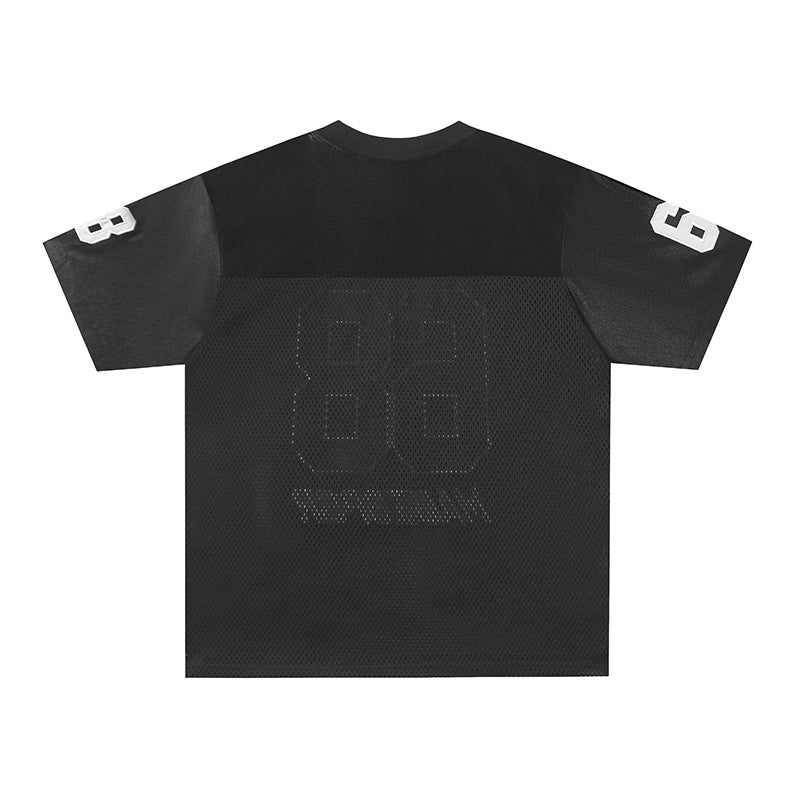 Hustle vintage summer short-sleeved embroidered quick-drying sports t-shirt