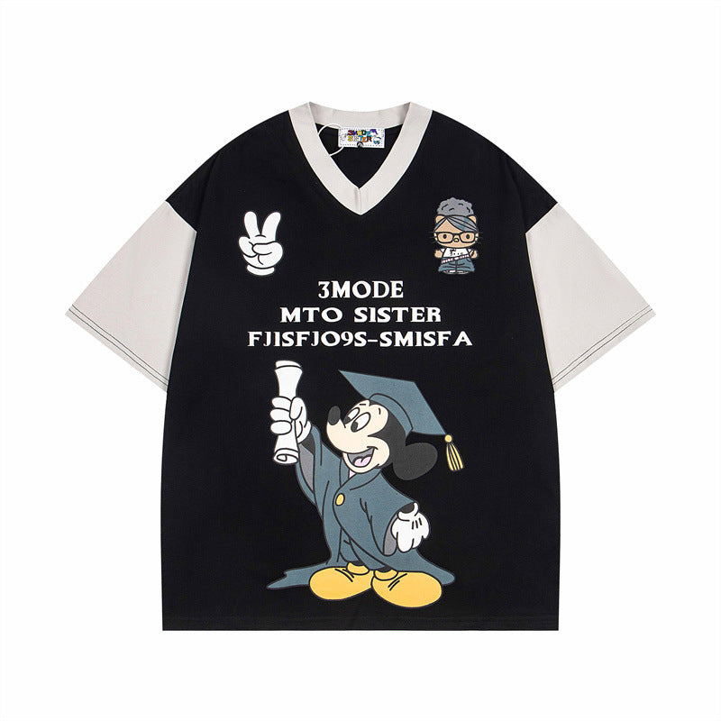 US drip outfits Summer Vintage Fun Casual Loose Short Sleeve T-Shirts
