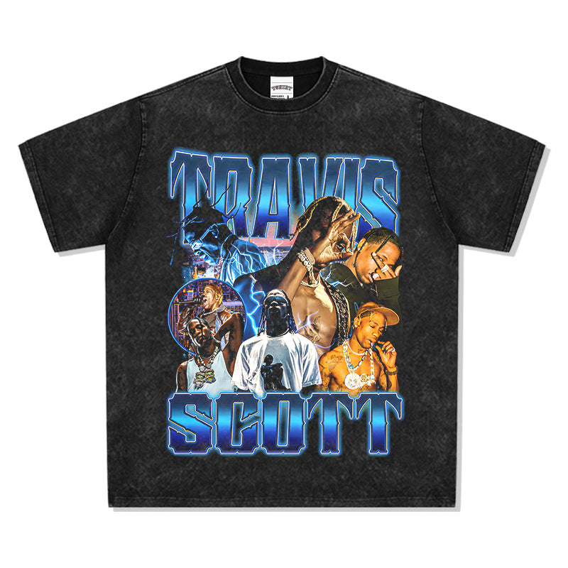 New york hip hop shop vintage hip hop scott print short sleeve t-shirt