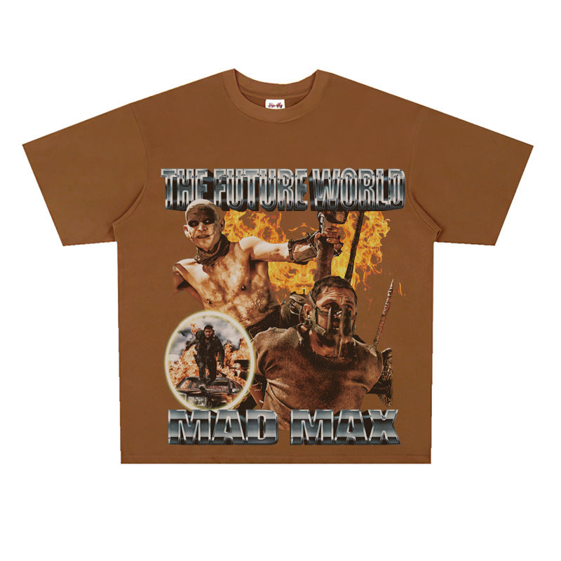 Film Star T Shirt European and American Classic Movie Crazy Max Loose Cotton American T-shirt