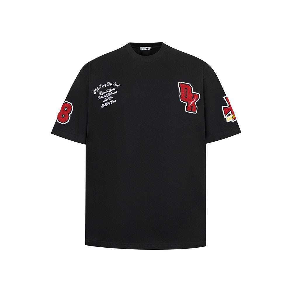 T shirt vintage usa embroidery short sleeve t-shirt men