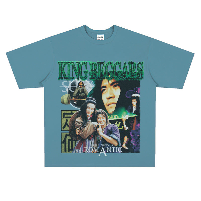 Film Star T Shirt Stephen Chow Short Sleeve American Retro Loose T-shirt
