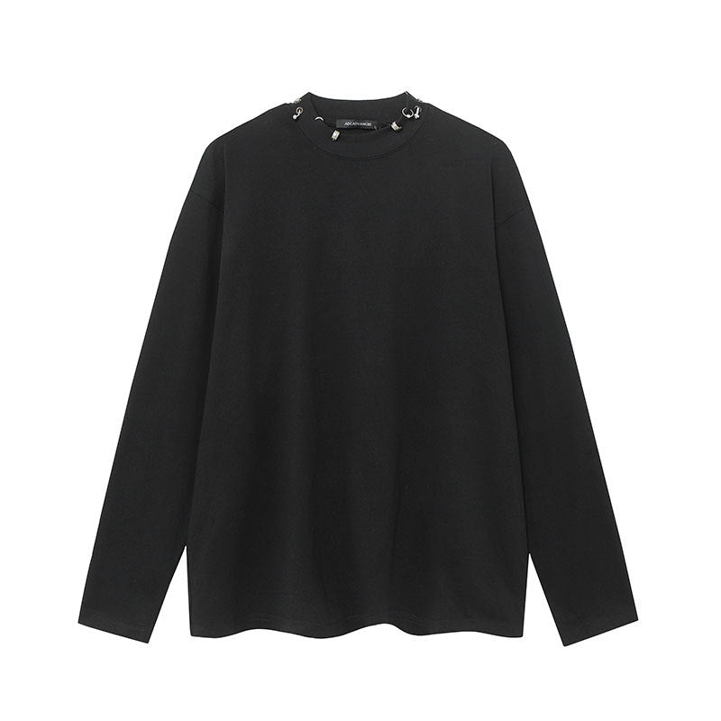 Marcas De Streetwear Ripped Long Sleeve T-Shirt Cleanfit Loose Casual Top