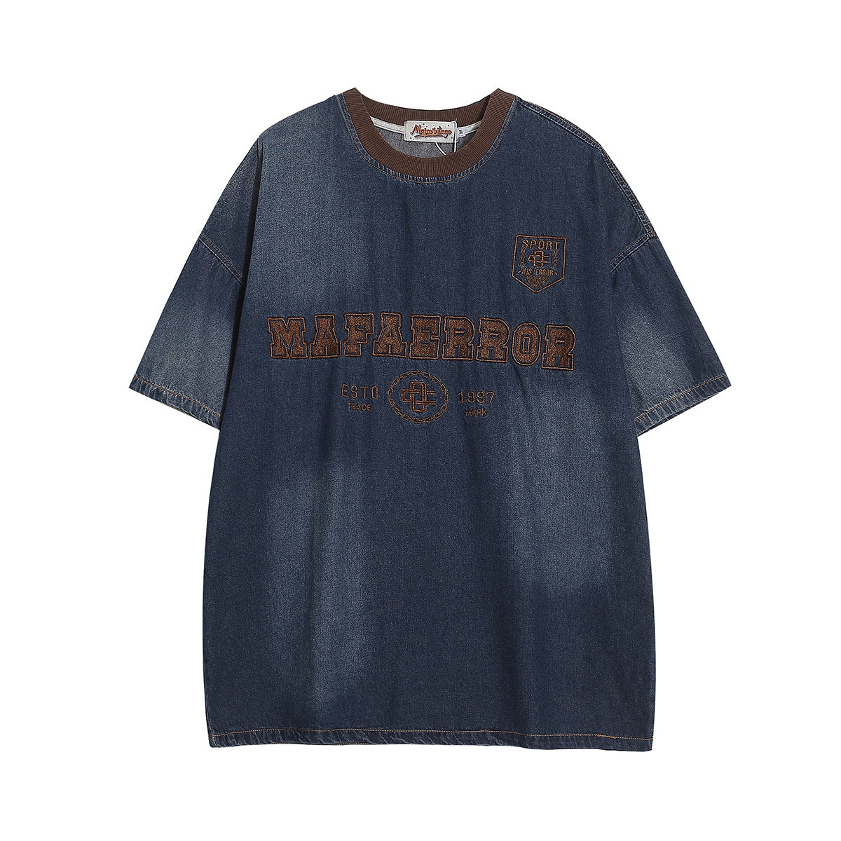 T shirt vintage usa summer vintage embroidered tee denim short sleeve t-shirt