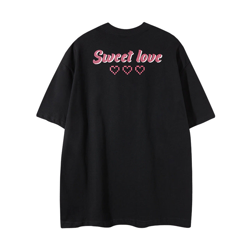 Nyc 1990 Shirt Vintage Anime Print Black Short Sleeve T-Shirt