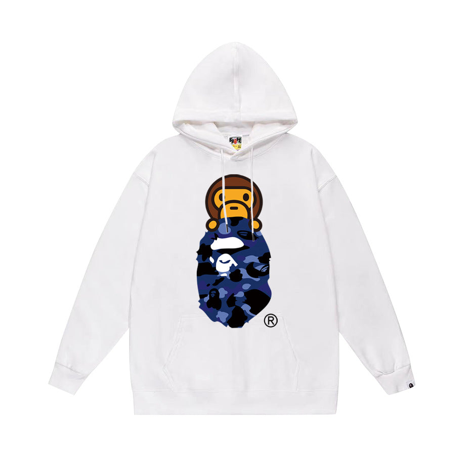 Ape Hoodie Autumn/Winter Letter Print Loose Hoodie Pullover Ape Sweater