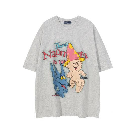 1990 Fashion T-Shirt Vintage Cartoon Printed Short Sleeve T-Shirt