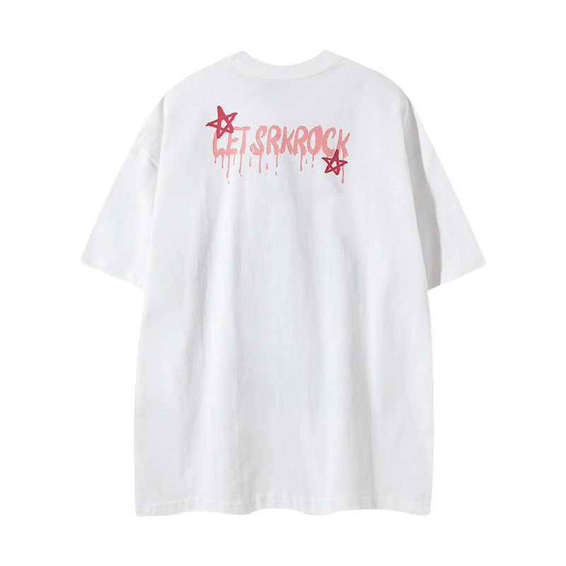 Nyc 1990 Shirt Summer Loose Playing Card Print T-Shirt