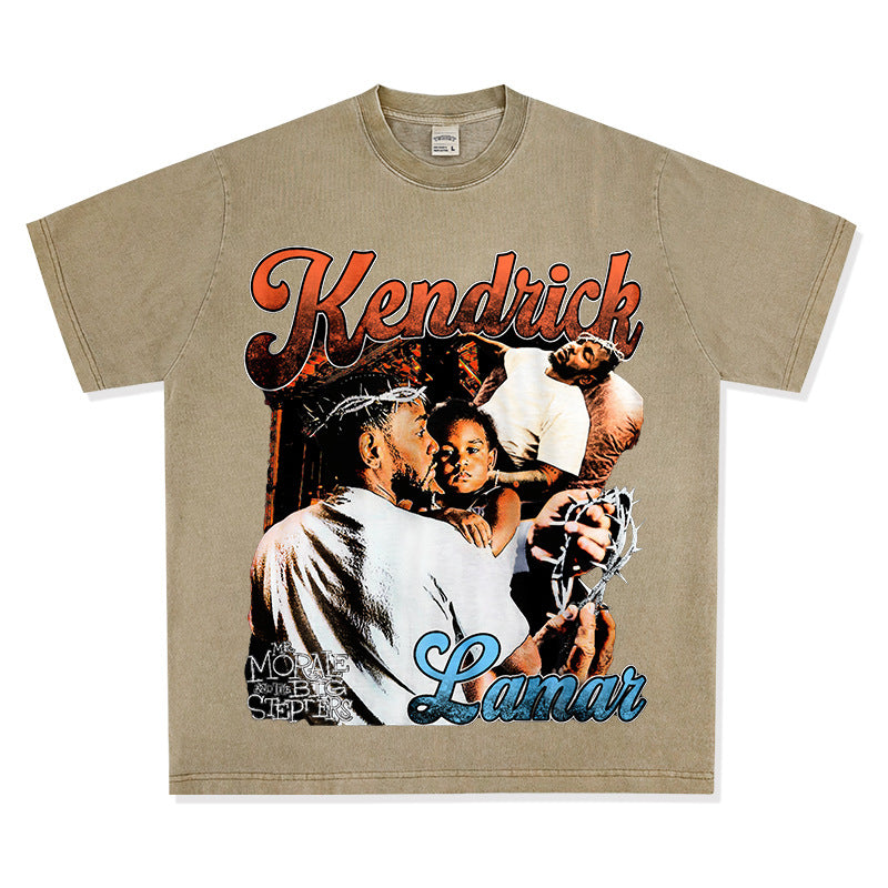 New york hip hop shop vintage hip hop kung fu kendrick print short sleeve t-shirt