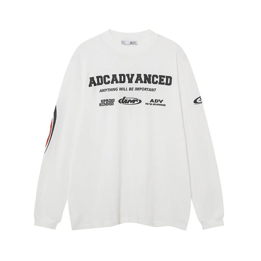 Marcas De Streetwear Vintage Alphabet Print Long Sleeve T-Shirt