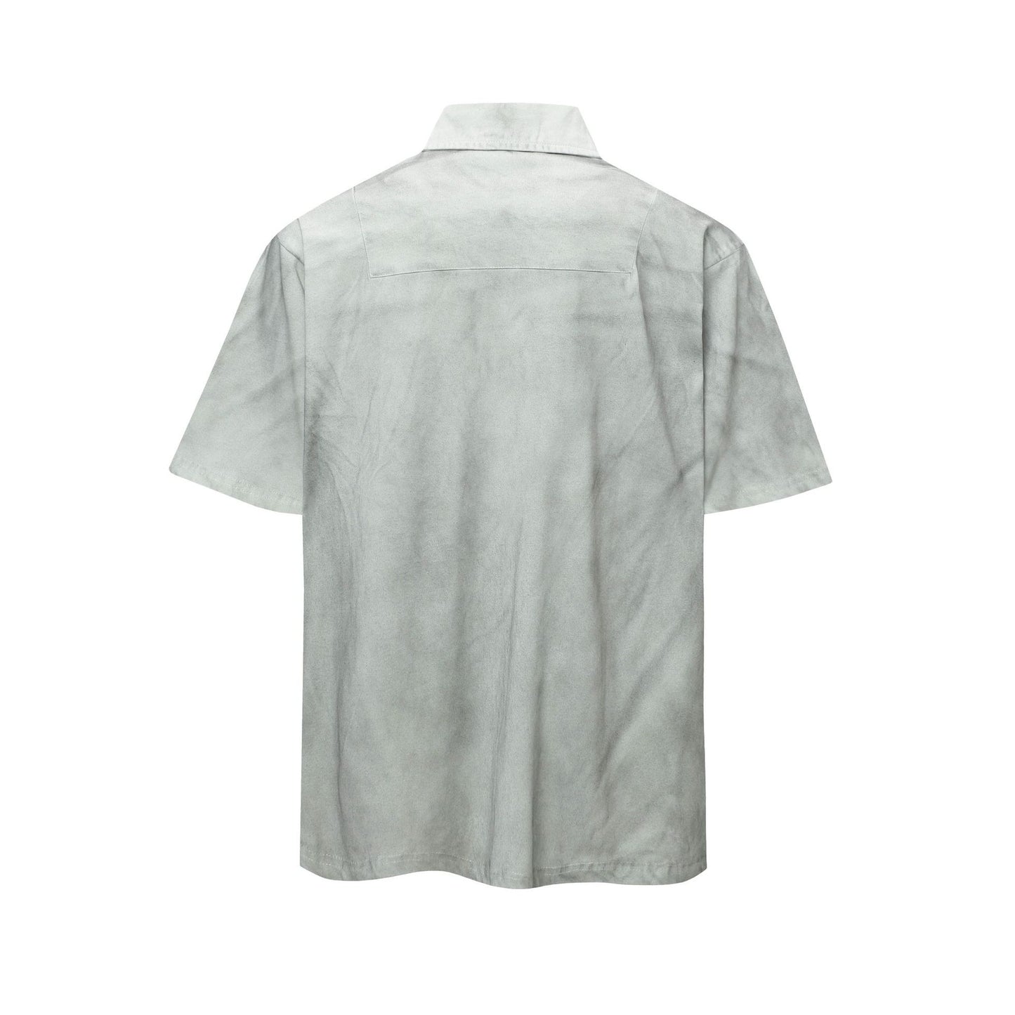 Hustle vintage summer short-sleeved washed lapel polo shirt