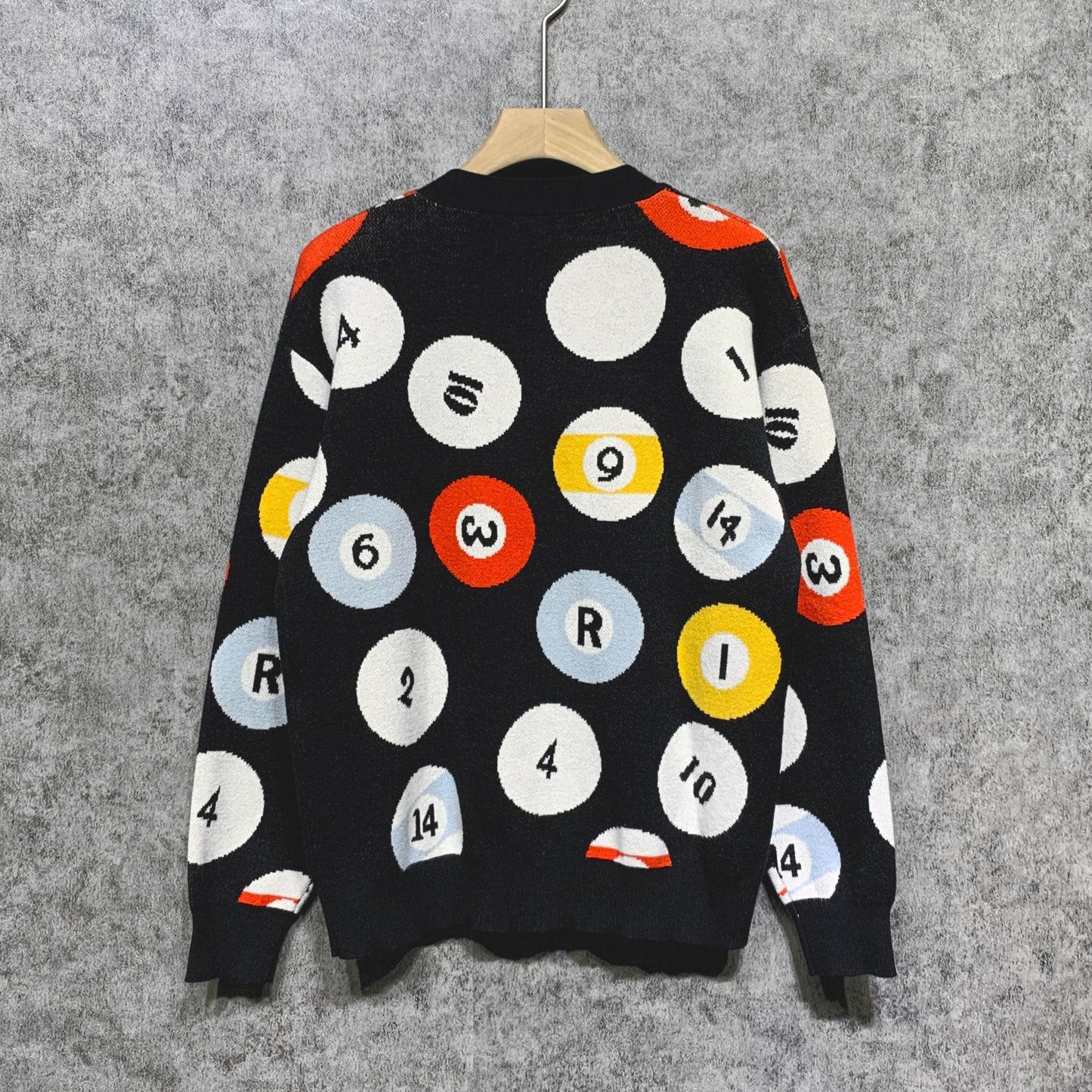 Amiri Sweatshirt Table Tennis Jacquard Wool Cardigan Sweater