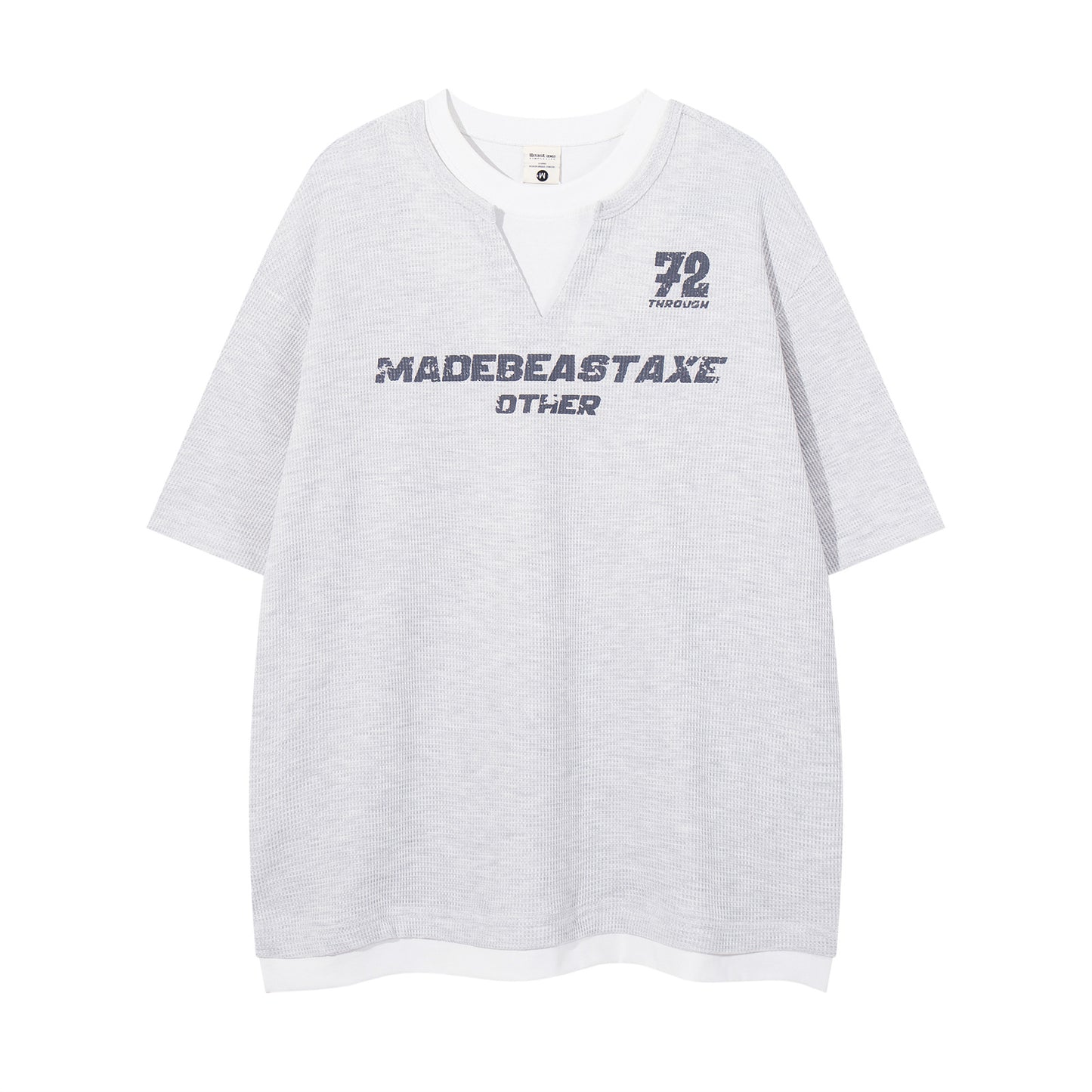 Distorted vintage alphabet print short-sleeved t-shirt summer loose casual top