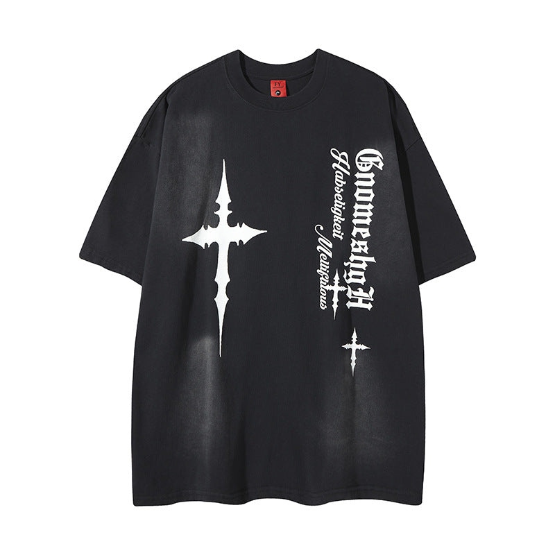 New York Hip Hop Style Summer Crew Neck Print Short Sleeve T-Shirt Loose Casual Top