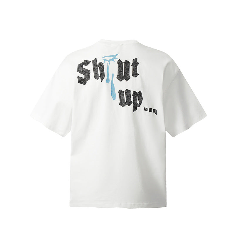 Marcas De Streetwear Alphabet Print Short Sleeve T-Shirt Loose Crew Neck