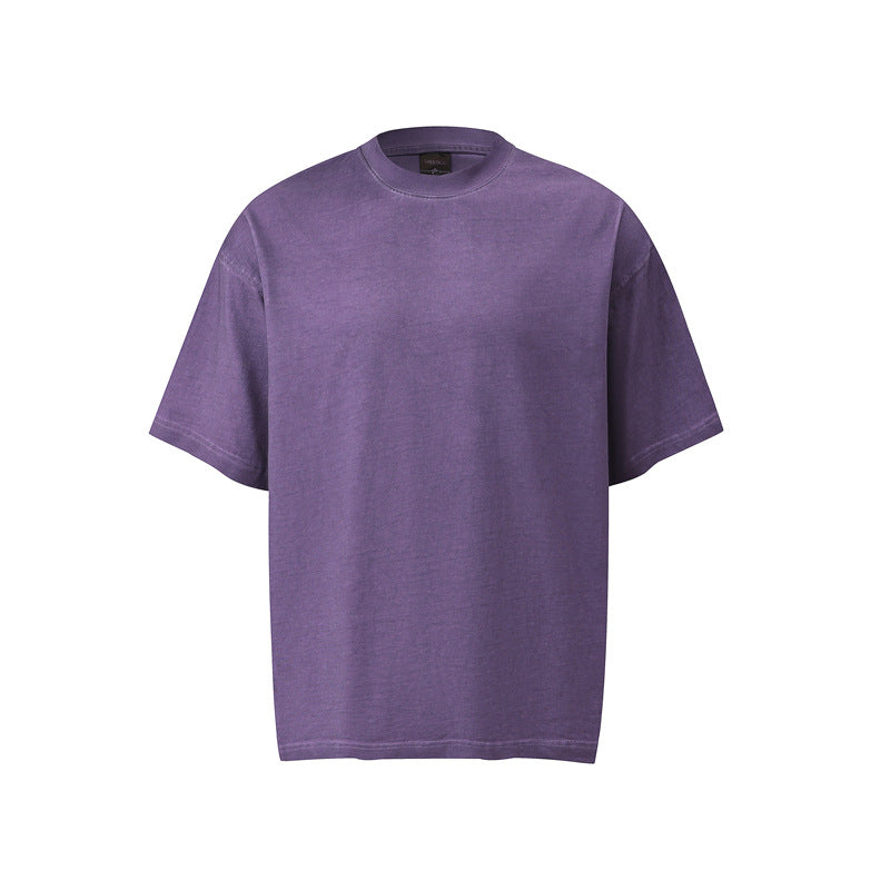 Hip hop clothing new york summer short sleeves retro washed old loose t-shirt