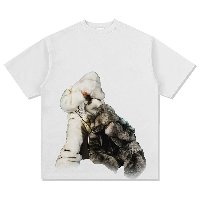 Streetwear masculino vintage hip hop drake drake print short sleeve t-shirt