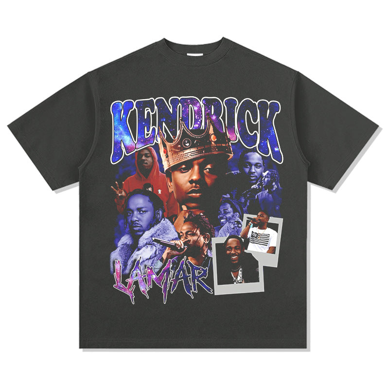 Outfit streetwear vintage hip hop kung fu kenny kendrick print short sleeve t-shirt