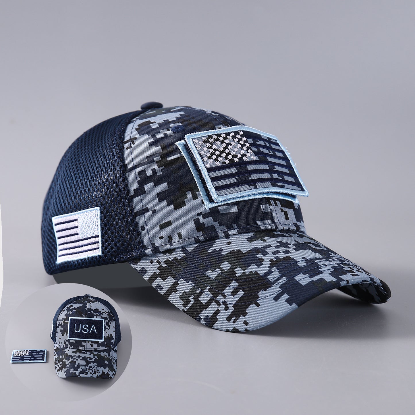 Vintage Usa Cap Camo Breathable Velcro